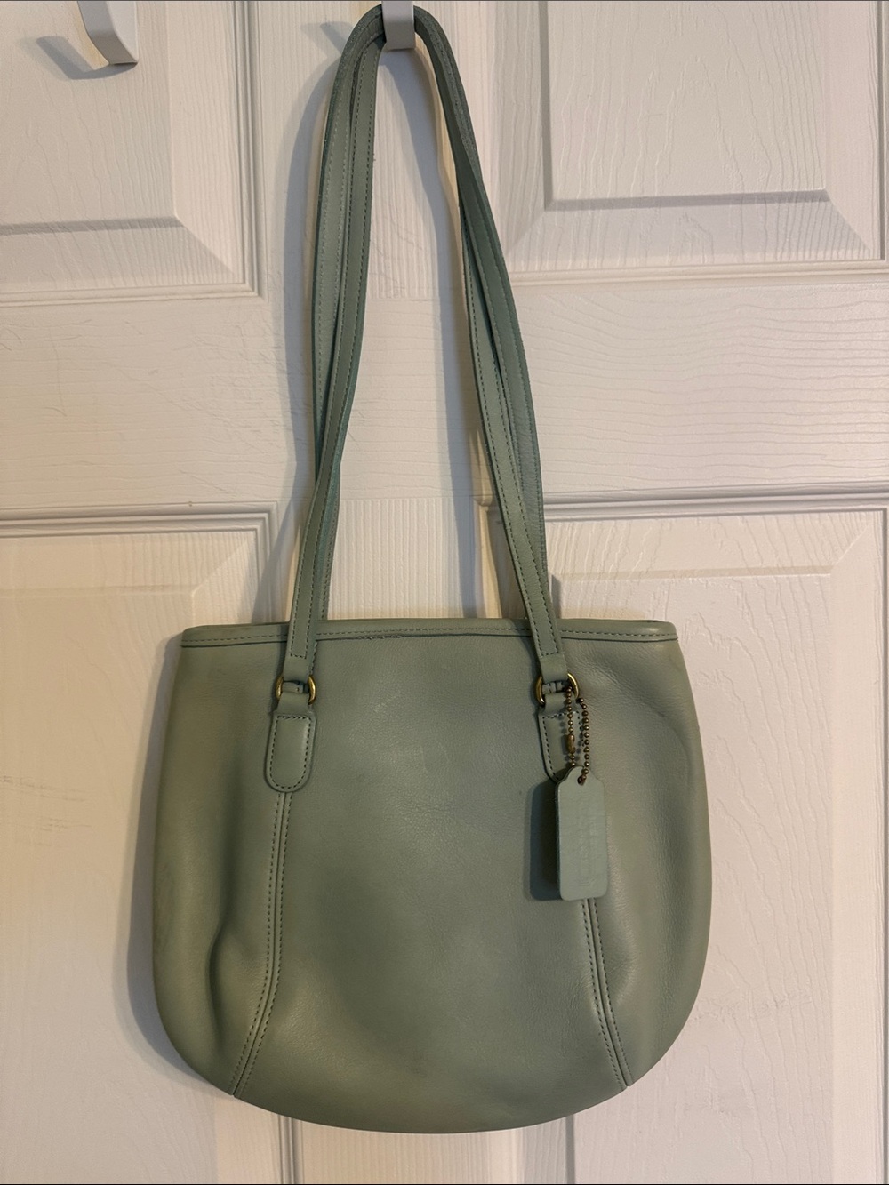 Coach Mint Green Leather Shoulder Bag